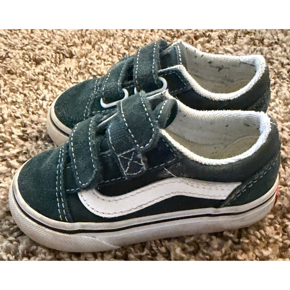 Vans-Dark Green Old Skool V Sneakers Toddler 6
